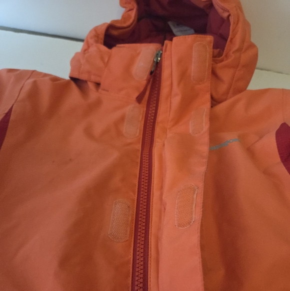 Patagonia H2NO Girls Hooded Coral Winter Snow Parka Jacket Size XS 5-6 - Picture 3 of 16